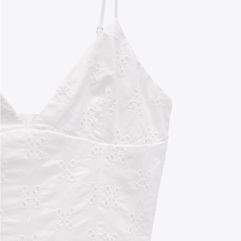 Zara White Openwork Dress New - Picture 4 of 11